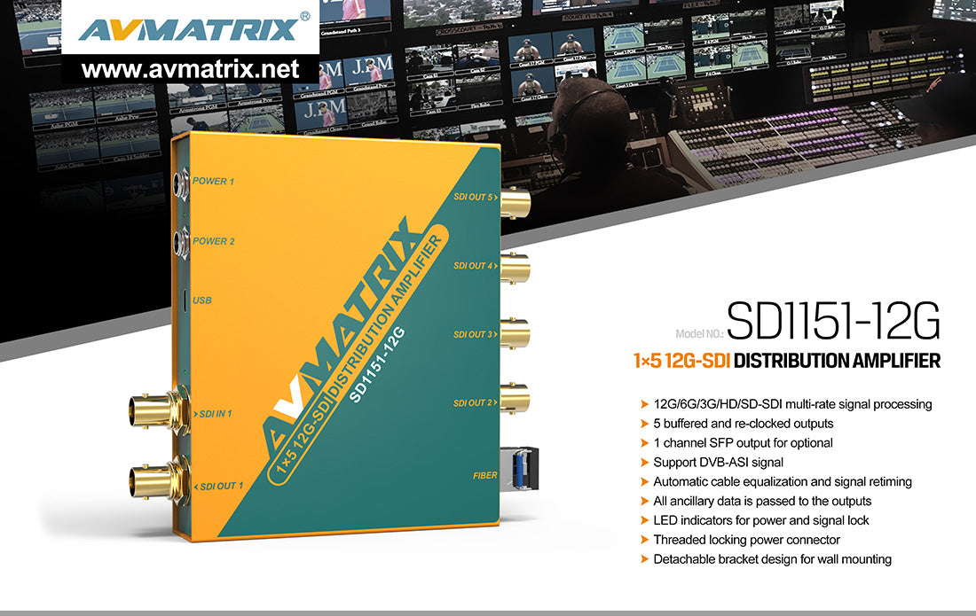AVMATRIX SD1151-12G — 12G-SDI Distribution Amplifier