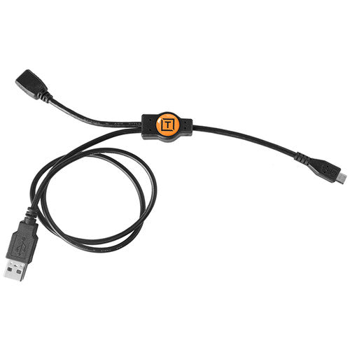 Tether Tools USB Type-A Male to USB Micro-B Male & USB Micro-B Female Case Air Power Split Y-Cable - image 1