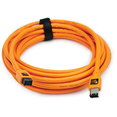 Tether Tools TetherPro FireWire 800 9-Pin to FireWire 400 6-Pin Cable (Orange, 15′) - image 1