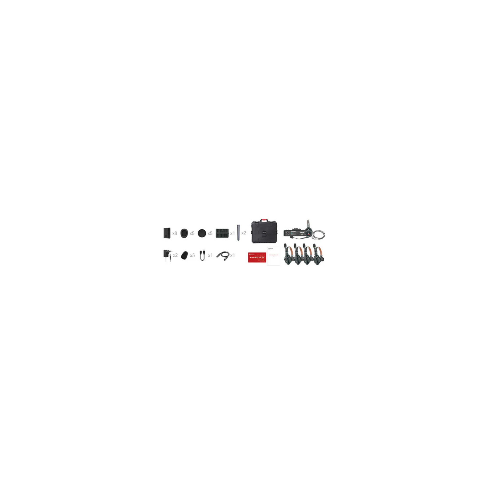 Hollyland Solidcom C1 Pro-Hub4S ENC 5-Person Full-Duplex Wireless Intercom System with Hub (1.9 GHz)