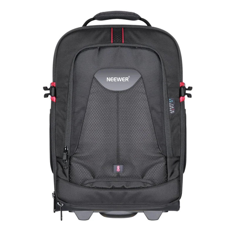 Neewer 2-in-1 Trolley Wheeled Camera Backpack Bag Red (10090011)