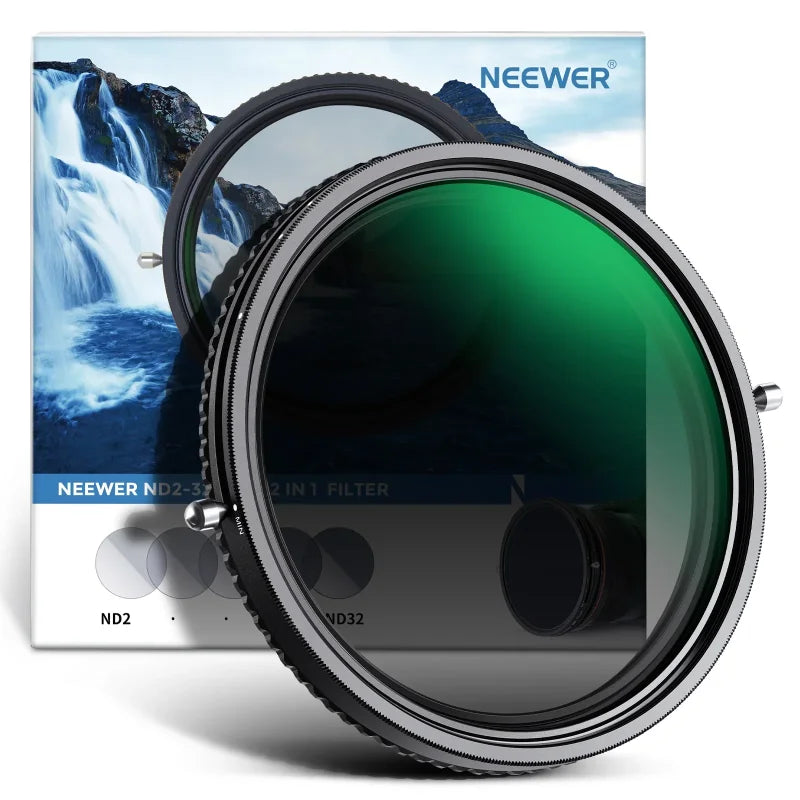 Neewer 2-in-1 Variable ND2-ND32 & CPL Filter 62mm