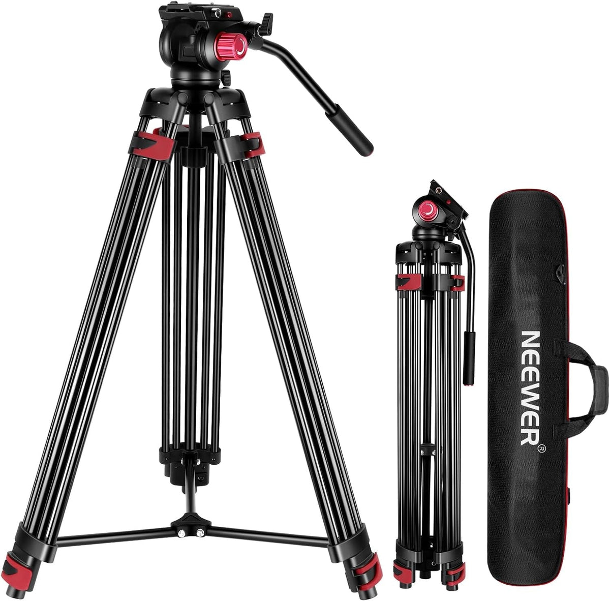 Neewer DS801/TP-M200 79inch/200cm Aluminium Video Tripod with Fluid Head