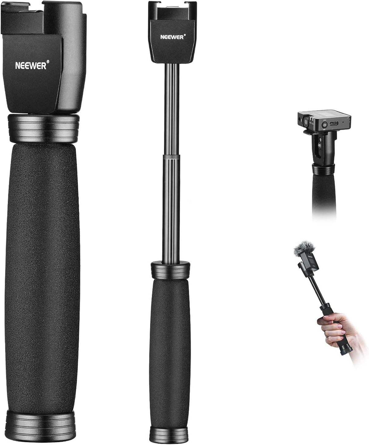 Neewer MS004 30cm Stretchable Interview Wireless Microphone Handle