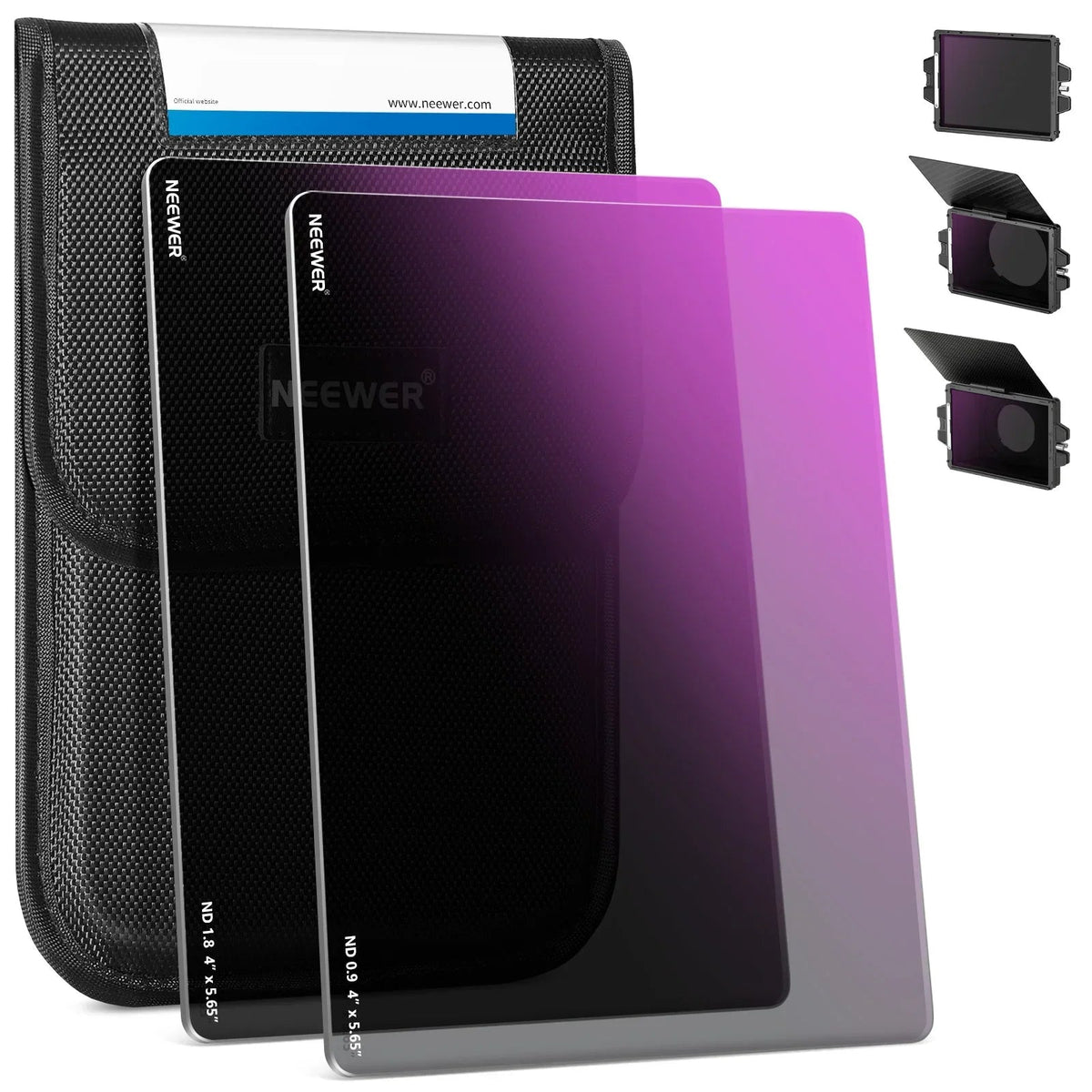 Neewer NW-Series 2-Pack ND0.9 (3-Stops) & ND1.8 (6-Stops) Square Film Cinema Filters For Matte Box