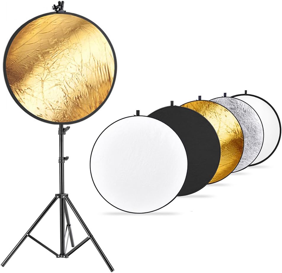 Neewer Reflector Kit 110cm 5-in-1 with Light Stand 190cm and Holder