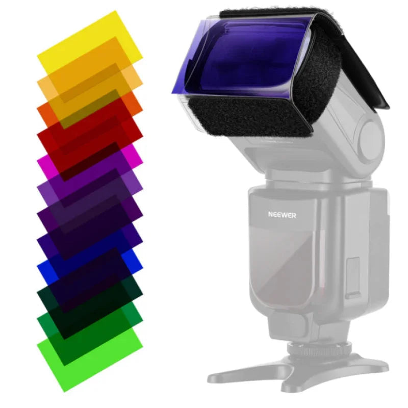 Neewer RF-0015 Speedlight Gel Filter Kit 12 Pack with Holder and Strap