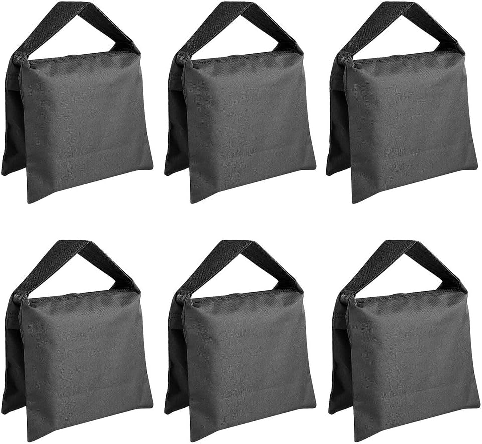 Neewer SB-BL6 6-Pack Dual Handle Saddlebag Sandbags (Black)