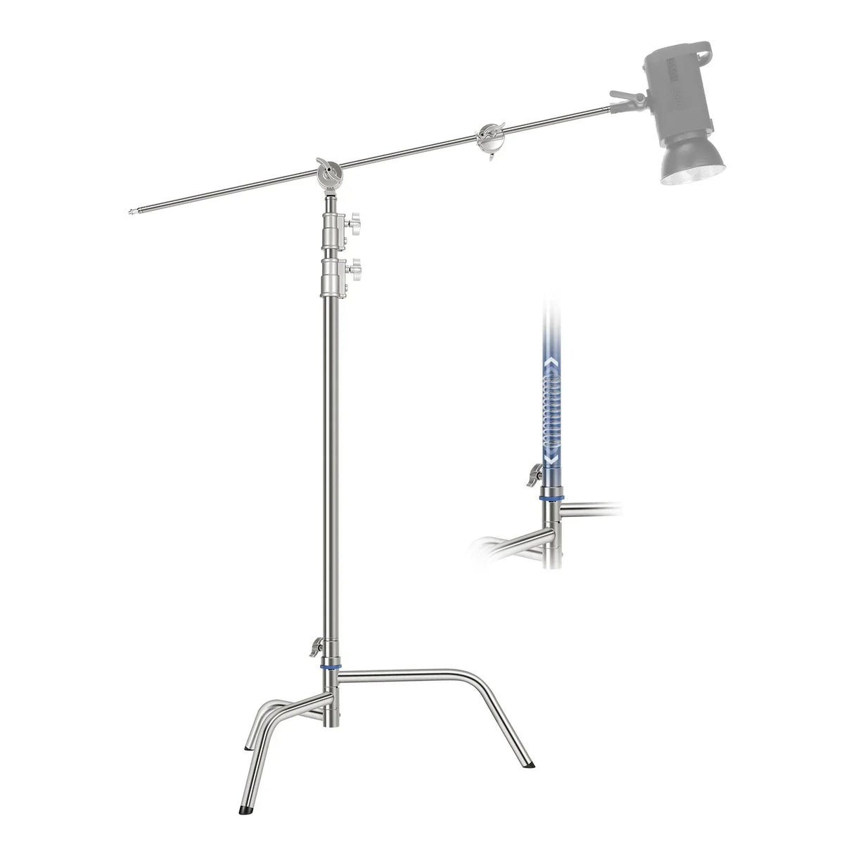 Neewer SC320Q 320cm Stainless Steel Heavy Duty C Stand with Boom Arm & Quick-Release Turtle Base