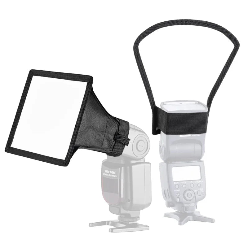 Neewer Speedlight Softbox and Reflector Diffuser Kit Silver White