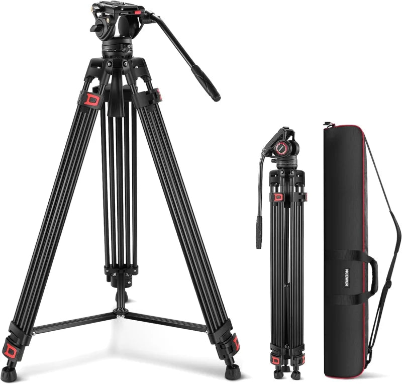 Neewer TP74 Pro 74inch/188cm Aluminium Video Tripod with Fluid Head