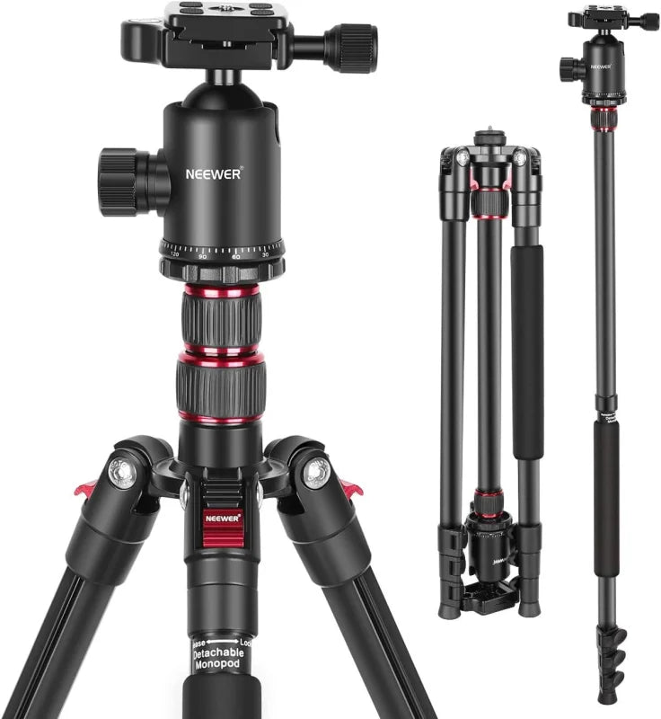 Neewer TP77 77inch/178cm Aluminium 2-in-1 Tripod and Monopod with Ball Head