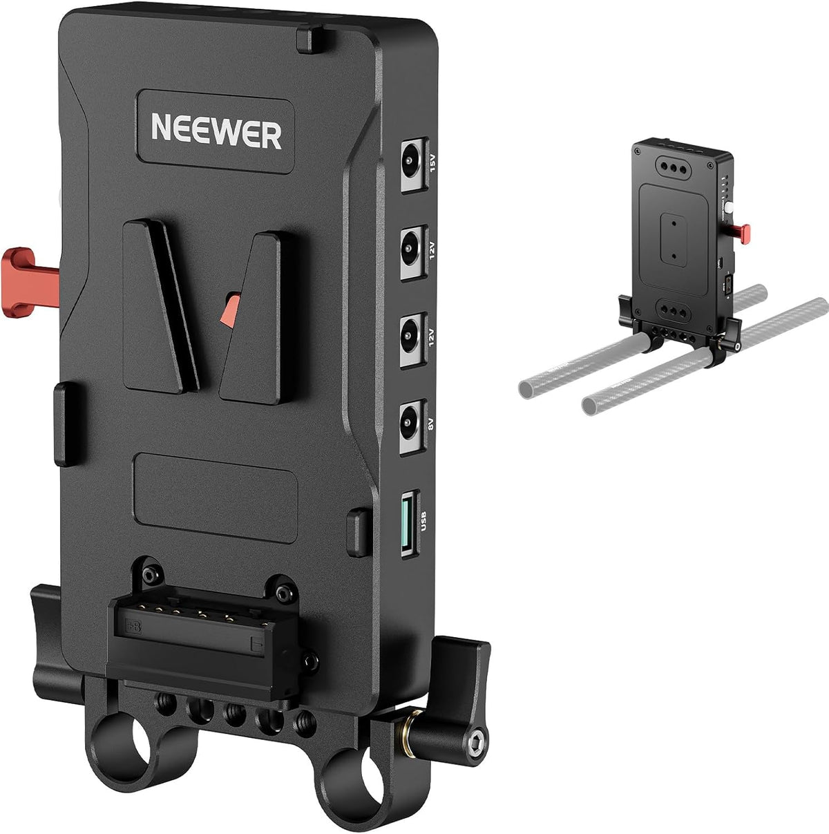 Neewer VB-A1 V Mount Battery Adapter Plate for 15mm Rods