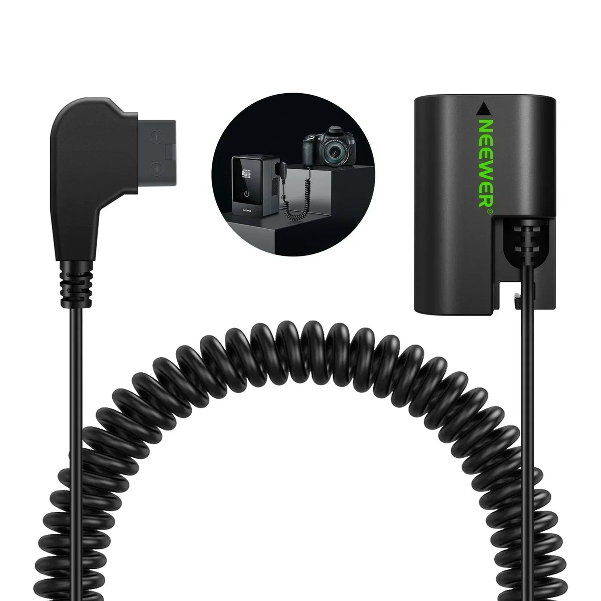 Neewer VP-LPE6NH D Tap to LP-E6NH Dummy Battery & Cable