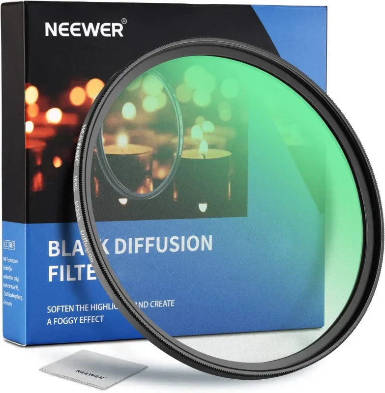 Neewer 52mm Black Diffusion 1/4 Filter Dream Cinematic Effect Camera Filter