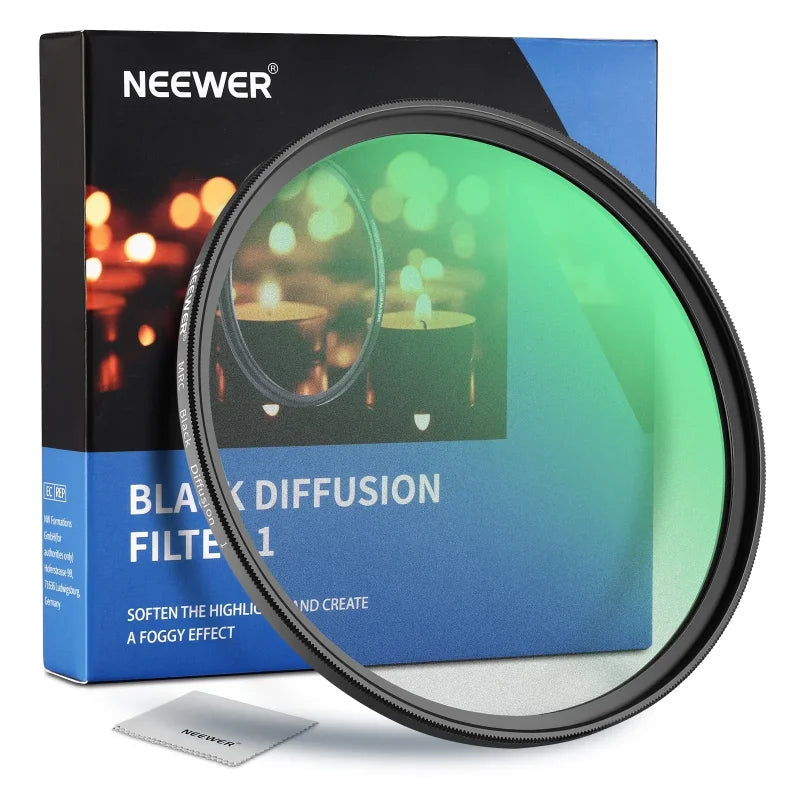 Neewer 77mm Black Diffusion 1/1 Filter Dream Cinematic Effect Camera Filter