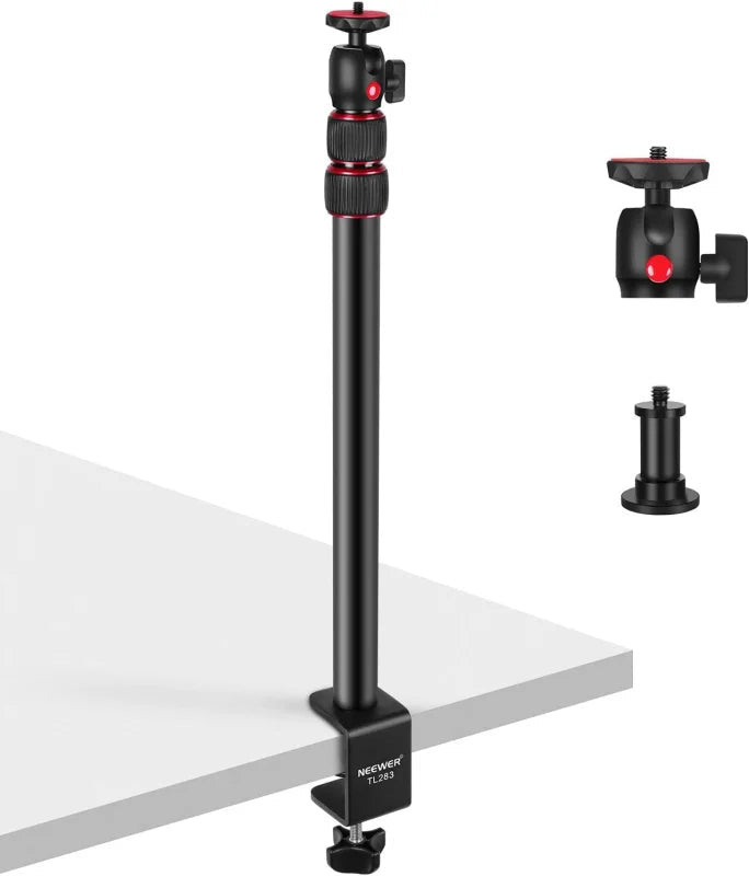 Neewer TL253A Desktop Streaming Camera Mount Stand with 1/4" Ball Head & Clamp