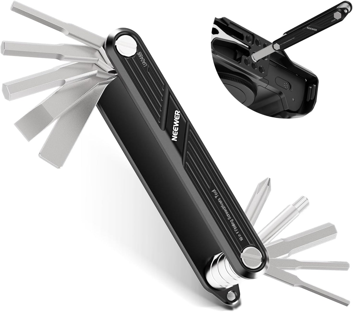 Neewer UA048B 10-in-1 Folding Screwdriver Hex Tool Set for Camera Cages